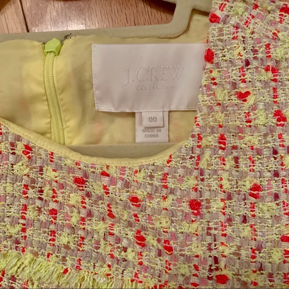 J. Crew Yellow & Pink Tweed Sheath Mini Dress - Picture 3 of 5